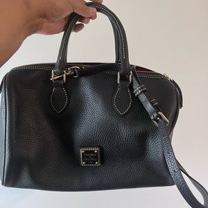 Dooney and Bourke Black Pebble Classic Barrel Satchel 28-great condition!